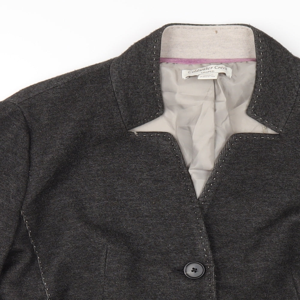 Coldwater Creek Womens Grey Jacket Size 10 Button