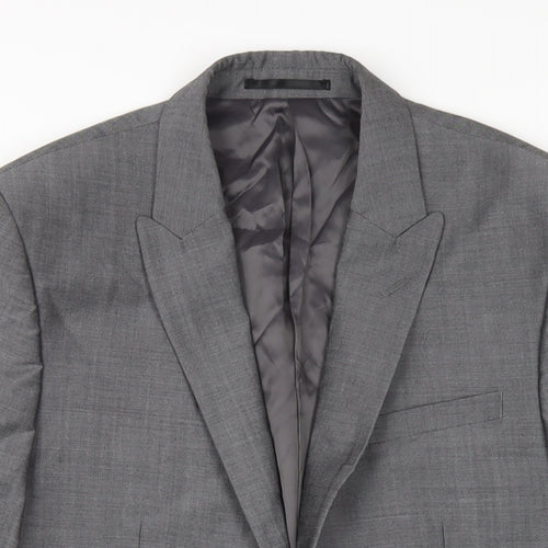 Slaters Mens Grey Polyester Jacket Blazer Size 38 Regular