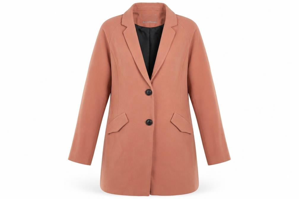 Front view of Vera Moda women’s orange jacket blazer, size XS, button