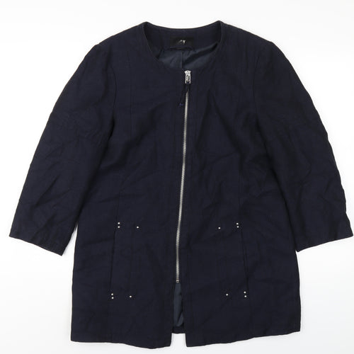H&M Womens Blue Jacket Coat Size 12 Zip