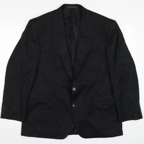 Marks and Spencer Mens Grey Wool Jacket Blazer Size 42 Regular