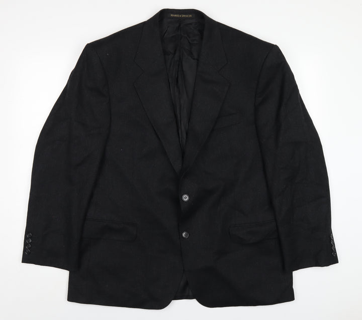 Marks and Spencer Mens Grey Wool Jacket Blazer Size 42 Regular