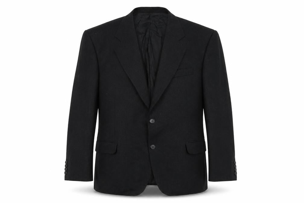 Front view of Marks & Spencer men’s grey wool jacket blazer, size 42, regular