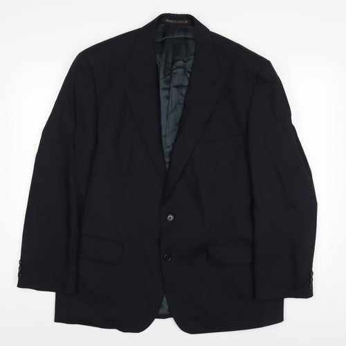 Marks and Spencer Mens Blue Wool Jacket Blazer Size 42 Regular