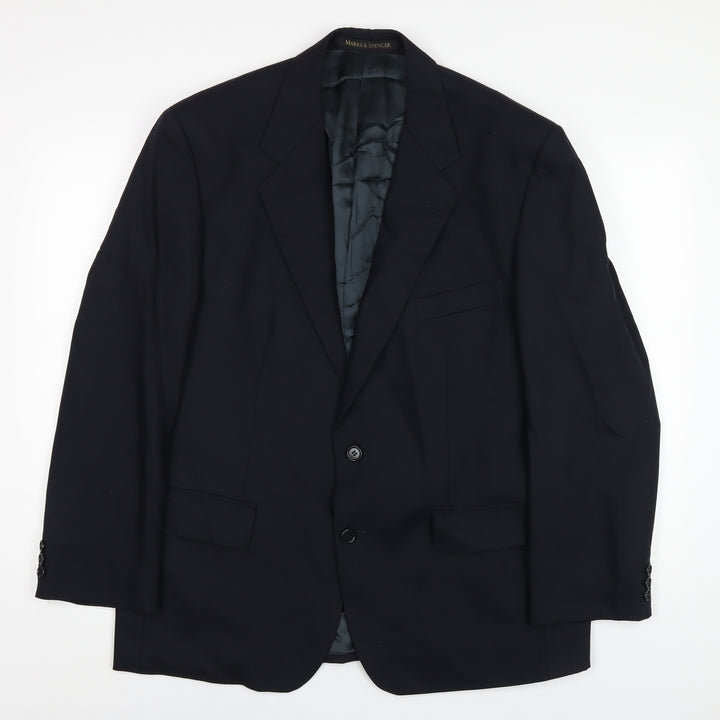 Marks and Spencer Mens Blue Wool Jacket Blazer Size 42 Regular