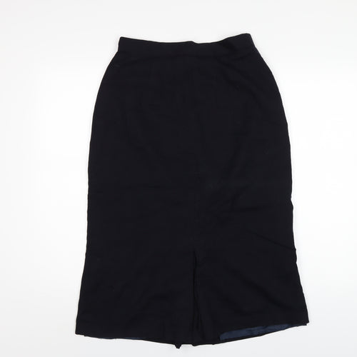 Miss Smith Womens Blue Wool A-Line Skirt Size 14 Zip