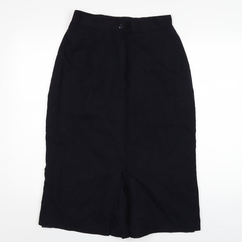 Miss Smith Womens Blue Wool A-Line Skirt Size 14 Zip