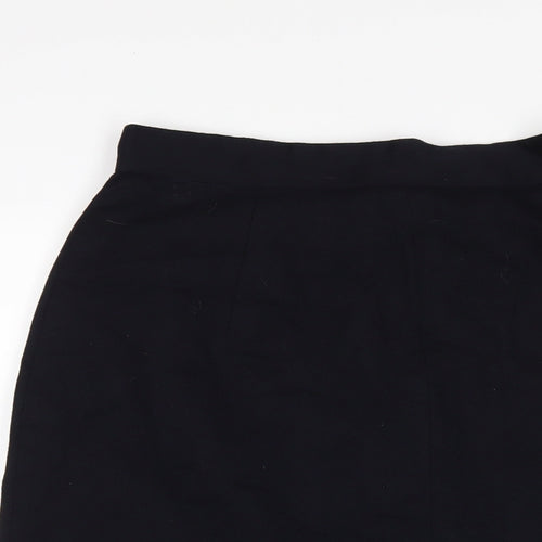 Miss Smith Womens Blue Wool A-Line Skirt Size 14 Zip