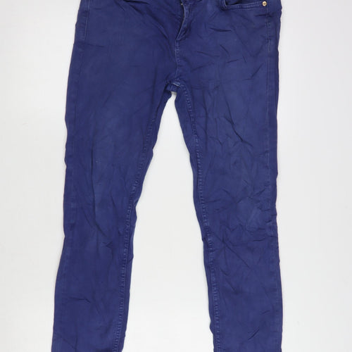 Oasis Womens Purple Cotton Blend Straight Jeans Size 30 in L27 in Regular Zip