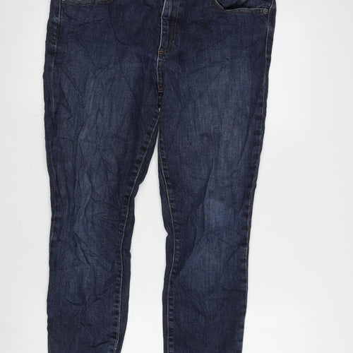 Gap 1969 Womens Blue Cotton Blend Straight Jeans Size 34 in L28.5 in Regular Zip