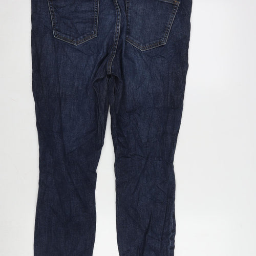 Gap 1969 Womens Blue Cotton Blend Straight Jeans Size 34 in L28.5 in Regular Zip