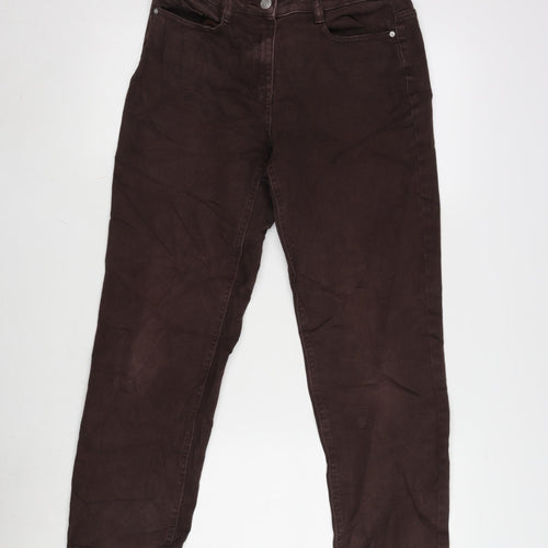 NEXT Womens Brown Cotton Blend Straight Jeans Size 6 L26 in Regular Zip - Emma Willis.