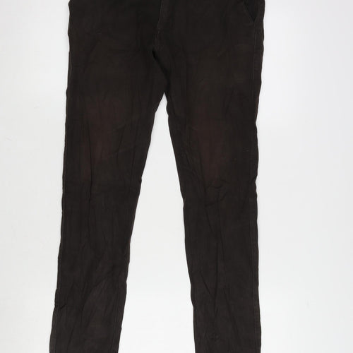 Leaves Plus Mens Brown Cotton Blend Straight Jeans Size 30 in L32 in Regular Zip