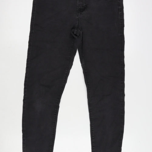Dorothy Perkins Womens Grey Cotton Blend Tapered Jeans Size 6 L27 in Regular Zip