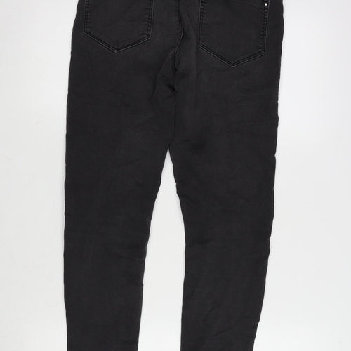 Dorothy Perkins Womens Grey Cotton Blend Tapered Jeans Size 6 L27 in Regular Zip