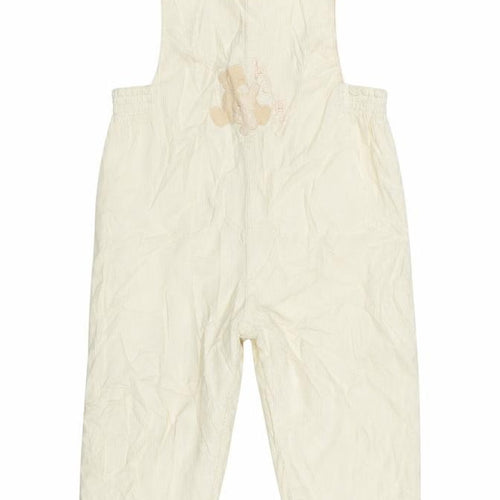 Mayorat Girls Ivory Cotton Dungaree One-Piece Size 24 Months Button