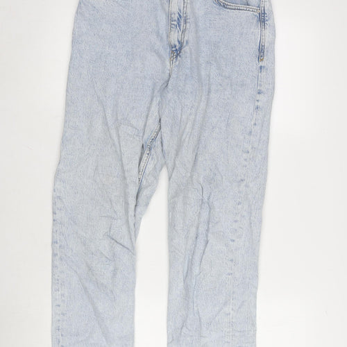 Zara Womens Blue Cotton Straight Jeans Size 38 in L26 in Regular Zip