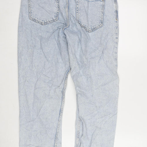 Zara Womens Blue Cotton Straight Jeans Size 38 in L26 in Regular Zip