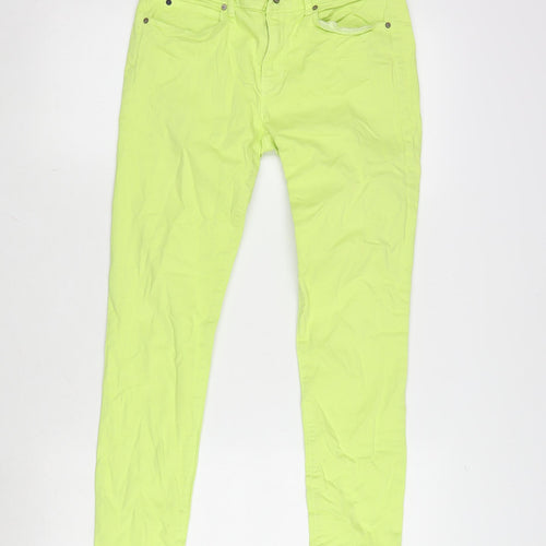 Gap Womens Yellow Cotton Blend Tapered Jeans Size 26 in L26.5 in Regular Zip