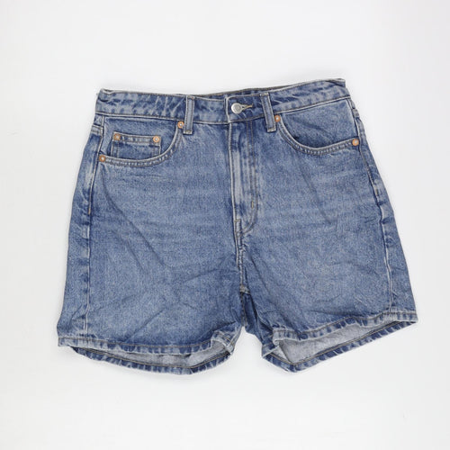 Weekday Womens Blue Cotton Bermuda Shorts Size 26 in Regular Zip