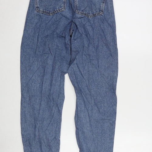 New Look Womens Blue Cotton Blend Straight Jeans Size 6 L28 in Regular Zip - Waisty 22 Inches.