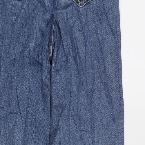New Look Womens Blue Cotton Blend Straight Jeans Size 6 L28 in Regular Zip - Waisty 22 Inches.