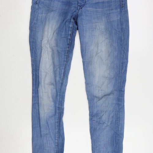 Gap 1969 Womens Blue Cotton Blend Tapered Jeans Size 30 in L28 in Regular Zip