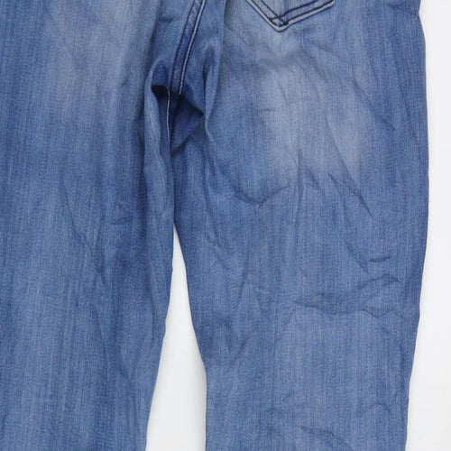 Gap 1969 Womens Blue Cotton Blend Tapered Jeans Size 30 in L28 in Regular Zip