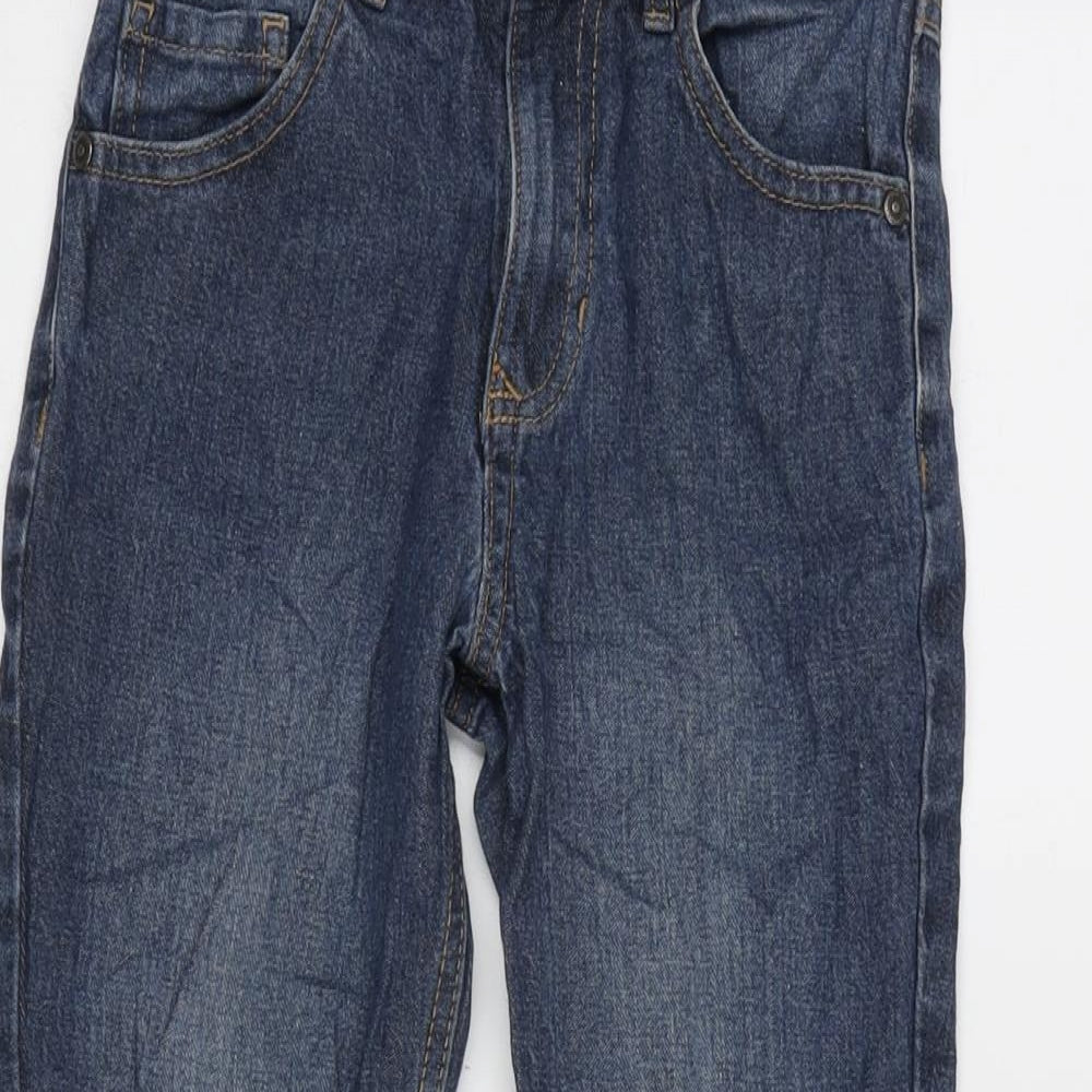 George Girls Blue Cotton Bootcut Jeans Size 8-9 Years L23.5 in Regular Zip