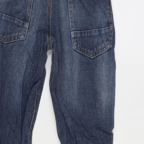 George Girls Blue Cotton Bootcut Jeans Size 8-9 Years L23.5 in Regular Zip