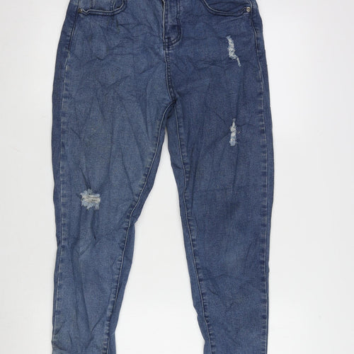 Philippo plieno Womens Blue Cotton Blend Tapered Jeans Size 26 in L23.5 in Regular Zip