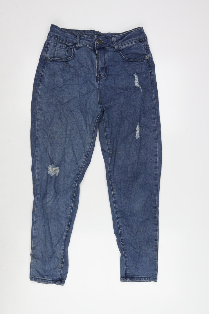 Philippo plieno Womens Blue Cotton Blend Tapered Jeans Size 26 in L23.5 in Regular Zip