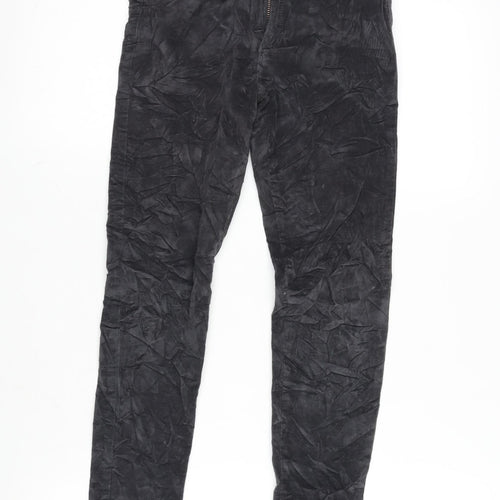 Zara Girls Grey Cotton Capri Trousers Size 9-10 Years L23 in Regular Zip