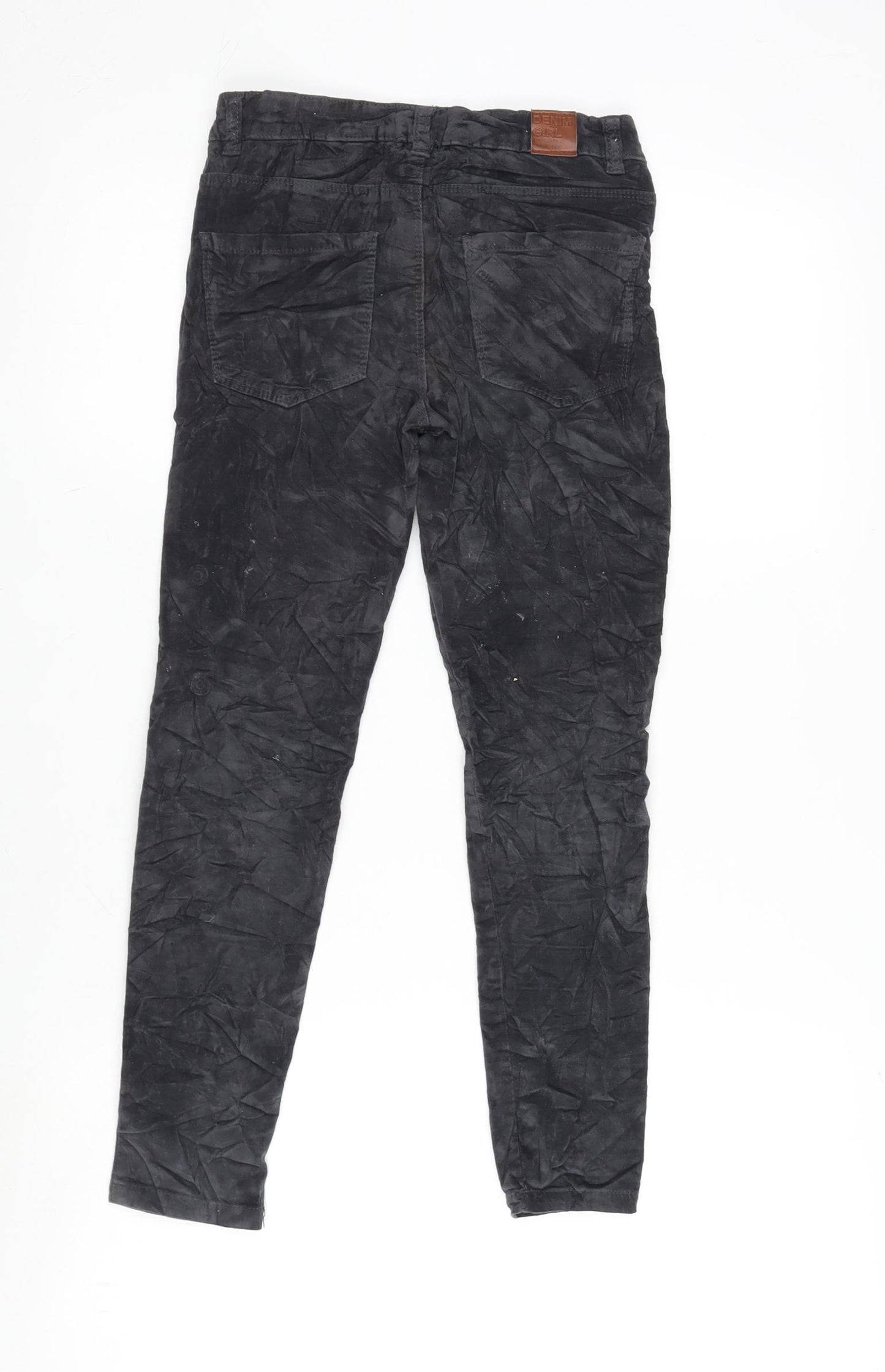 Zara Girls Grey Cotton Capri Trousers Size 9-10 Years L23 in Regular Zip