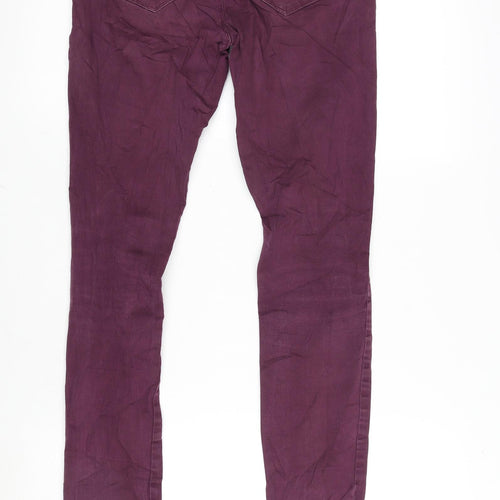 River Island Womens Purple Cotton Blend Tapered Jeans Size 8 L29 in Regular Zip