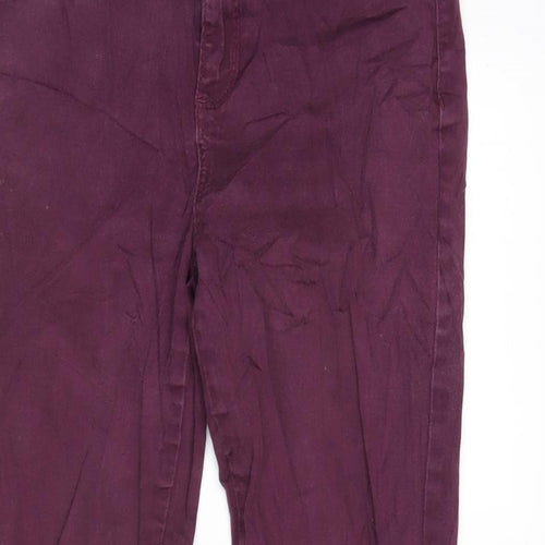 River Island Womens Purple Cotton Blend Tapered Jeans Size 8 L29 in Regular Zip