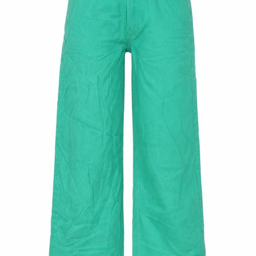 Divided Womens Green Cotton Blend Wide-Leg Jeans Size 8 L28 in Regular Zip