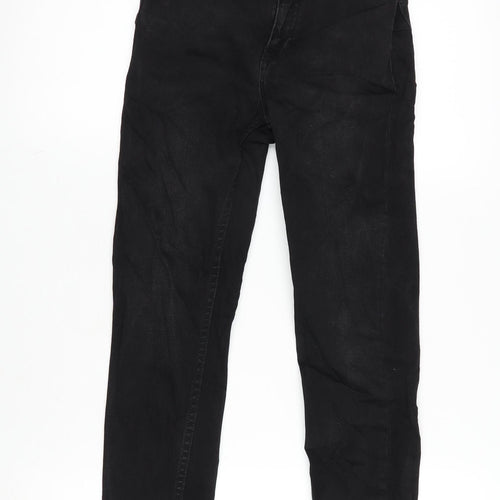 New Look Womens Grey Cotton Blend Tapered Jeans Size 6 L24 in Regular Zip