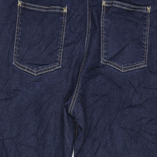 Bonmarché Womens Blue Cotton Blend Cropped Jeans Size 14 L20 in Regular Zip