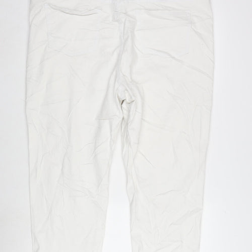 In the Style Womens White Cotton Blend Straight Jeans Size 24 L23 in Regular Zip