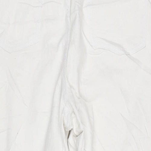 In the Style Womens White Cotton Blend Straight Jeans Size 24 L23 in Regular Zip