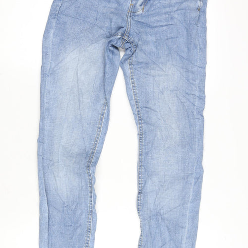 Denim & Co. Womens Blue Cotton Blend Tapered Jeans Size 28 in L27.5 in Regular Button