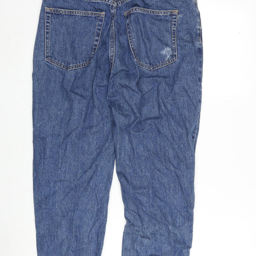 Pull&Bear Womens Blue Cotton Straight Jeans Size 14 L23 in Regular Zip