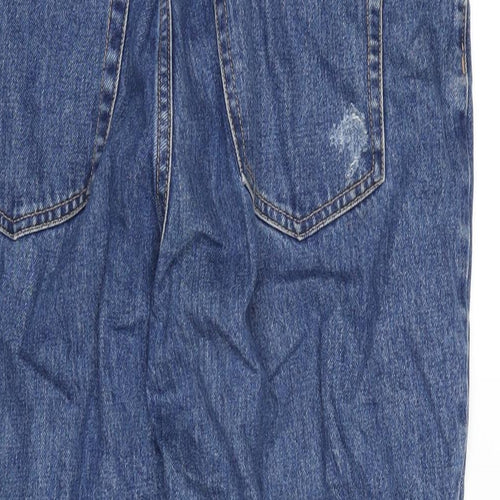 Pull&Bear Womens Blue Cotton Straight Jeans Size 14 L23 in Regular Zip
