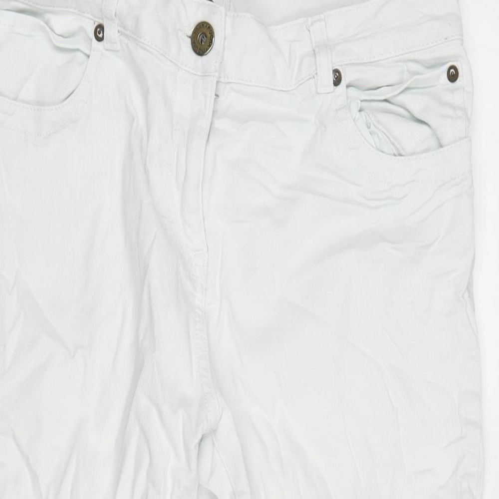 John Rocha Womens White Cotton Basic Shorts Size 14 L19 in Regular Zip