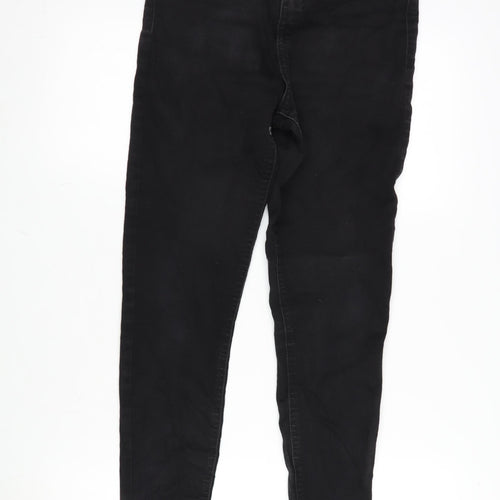 Marks and Spencer Womens Black Cotton Blend Skinny Jeans Size 10 L27.5 in Regular Zip