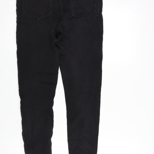 Marks and Spencer Womens Black Cotton Blend Skinny Jeans Size 10 L27.5 in Regular Zip