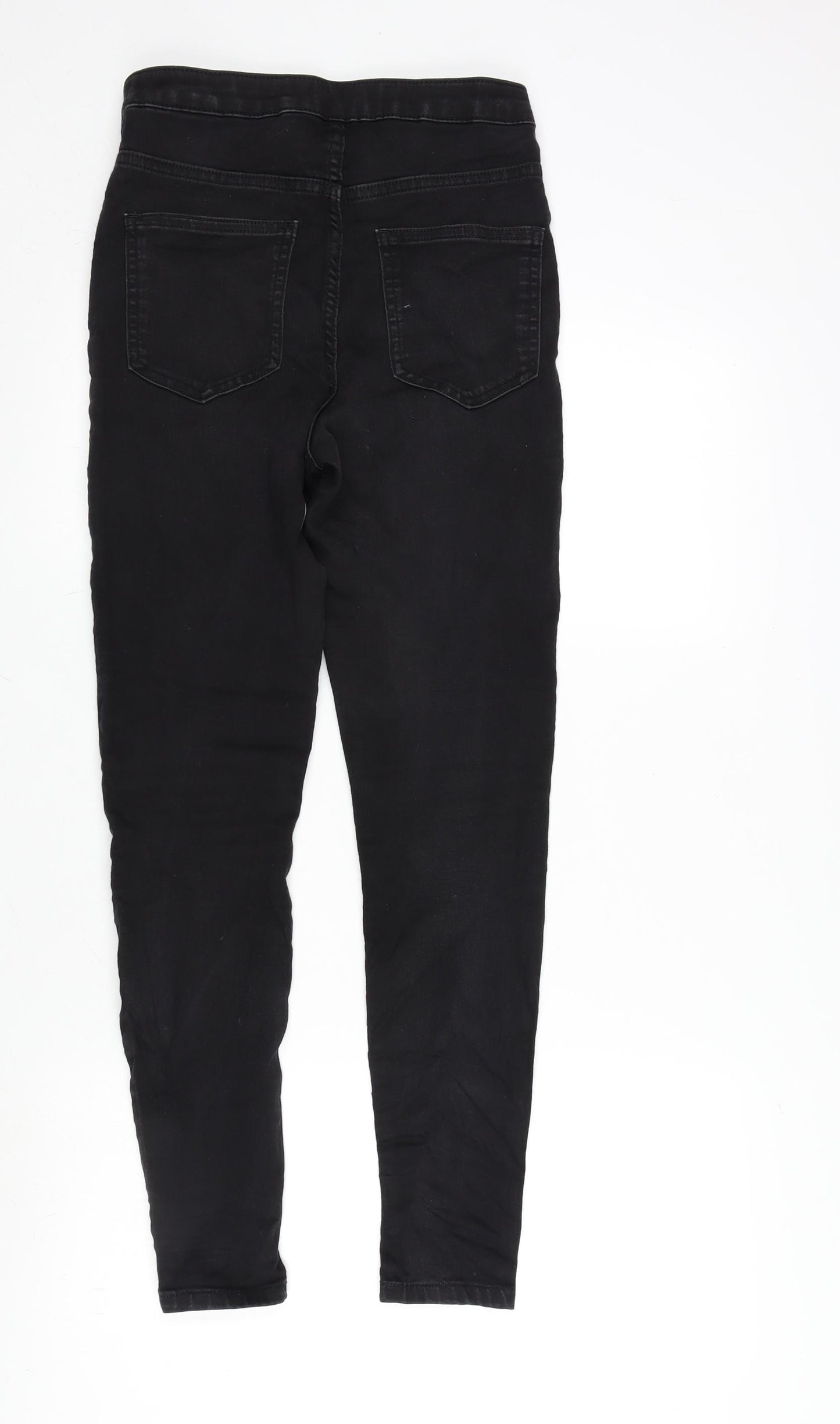 Marks and Spencer Womens Black Cotton Blend Skinny Jeans Size 10 L27.5 in Regular Zip