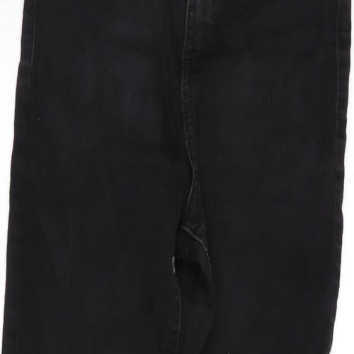 Marks and Spencer Womens Black Cotton Blend Skinny Jeans Size 10 L27.5 in Regular Zip