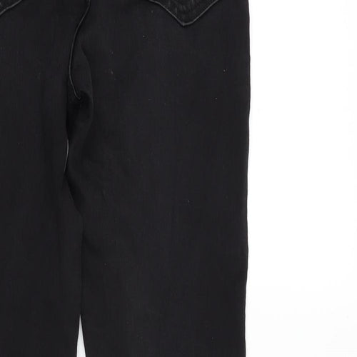 Marks and Spencer Womens Black Cotton Blend Skinny Jeans Size 10 L27.5 in Regular Zip